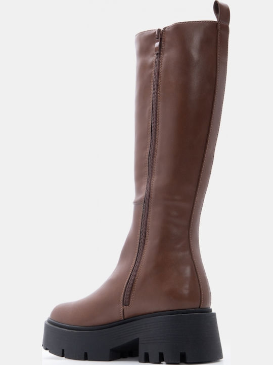 Damenstiefel Mit Gummi Braune
