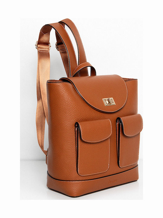 Leather Women's Backpack Bag Brown