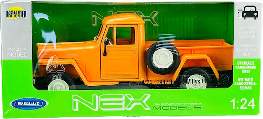 Welly 1947 Jeep Willys Pickup Orange Maßstab 1:24 24116