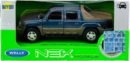 Welly 2002 Chevrolet Avalanche Blau Maßstab 1:34