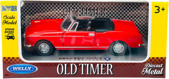 Welly Old Timer Peugeot 404 Cabriolet Χωρις Οροφη Κοκκινο 1:34 43604