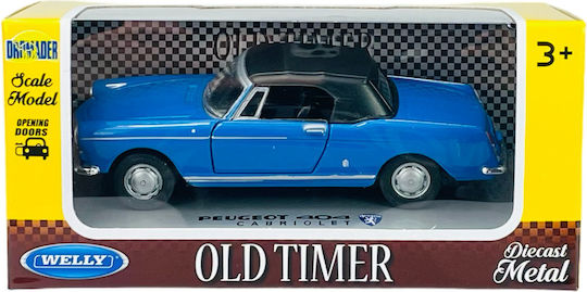 Welly Old Timer Peugeot 404 Cabriolet Син Капак 1:34 43604