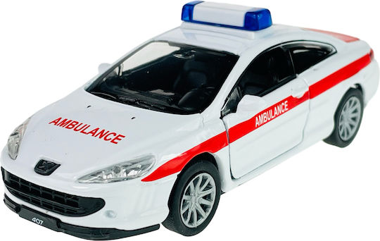 Welly Peugeot 407 Coupe Notfall Statische Modelle Mit Klebstoff und Farben Weiß Maßstab 1:34 42368