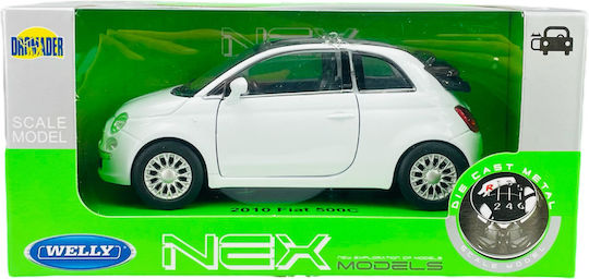 Welly 2010 Fiat 500c Weiß 1:34 43612