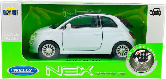 Welly 2010 Fiat 500c Blue Scale 1:34 43612