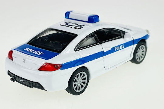 Welly Peugeot 407 Coupe Polizei Statische Modelle Weiß Maßstab 1:34