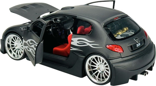 Welly Peugeot 206 Statische Modelle Maßstab 1:24 22486 Schwarz Matt