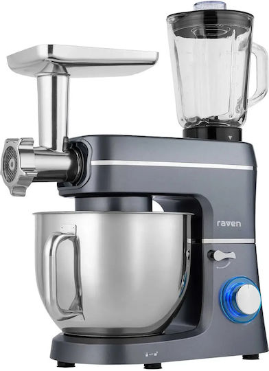 Raven Mixer Planetar 1400W cu Bol Inoxidabil 7lt Gri