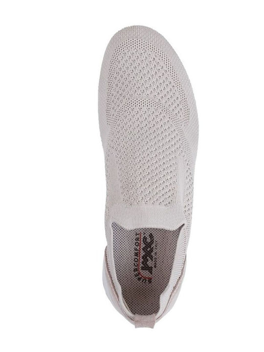 Damen Mokassins Aus Leder in Beige Farbe
