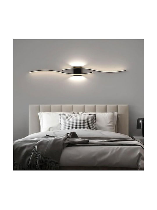 Lampă de perete LED neagră minimalistă modernă 60 cm 32W 3 tipuri de lumină