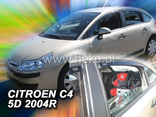 Heko Satz Windabweiser Vordere und Hintere Dark Fime für Citroen C4 4Stück
