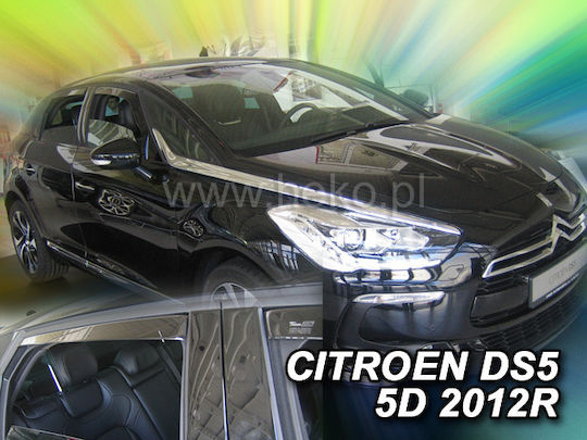 Heko Satz Windabweiser Vordere und Hintere Dark Fime für Citroen DS5 4Stück