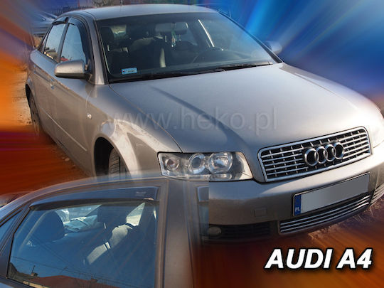 Heko Set of Windbreakers Front and Rear Car Dark Fime for Audi A4 4pcs