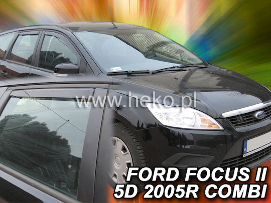 Heko Satz Windabweiser Vordere und Hintere Dark Fime für Ford Focus 4Stück