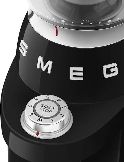 Smeg Електрическа Кафемелачка 150W с Капацитет 240gr и 8 Степени на Смилане Черна