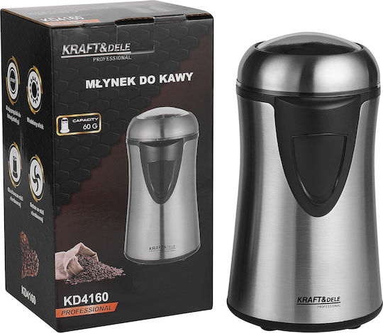 Kraft & Dele Râșniță Electrică de Cafea 300W cu Capacitatea de 60gr