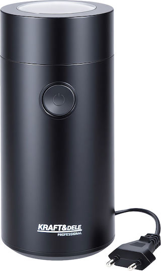 Kraft & Dele Râșniță Electrică de Cafea 200W cu Capacitate de 50gr Negru