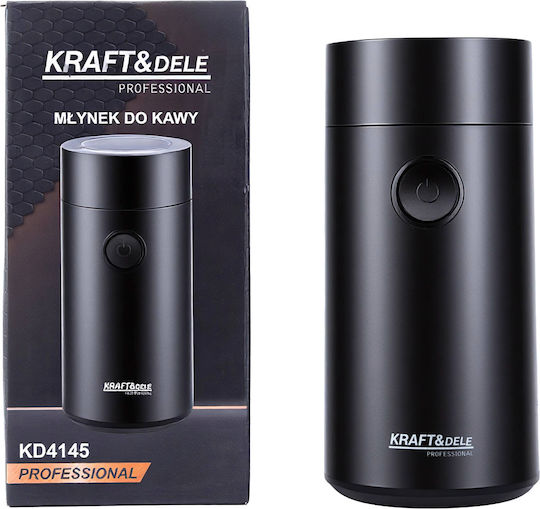 Kraft & Dele Râșniță Electrică de Cafea 200W cu Capacitate de 50gr Negru