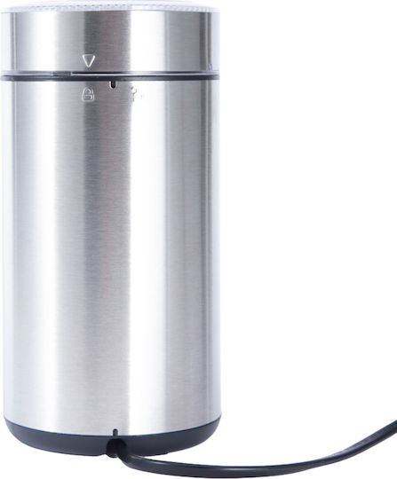 Kraft & Dele Râșniță Electrică de Cafea 250W cu Capacitate de 50gr Argintie