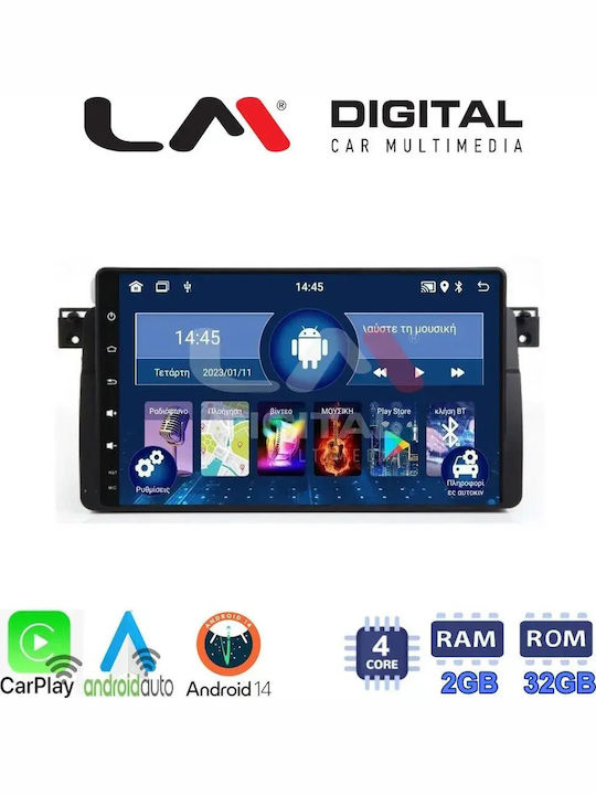 LM Digital Sistem Audio Auto Pentru BMW Serie 3 (E46) E46 1998 2005 (Bluetooth/USB/Wi-Fi/GPS/Apple CarPlay/Android Auto) Cu Ecran Tactil 9"