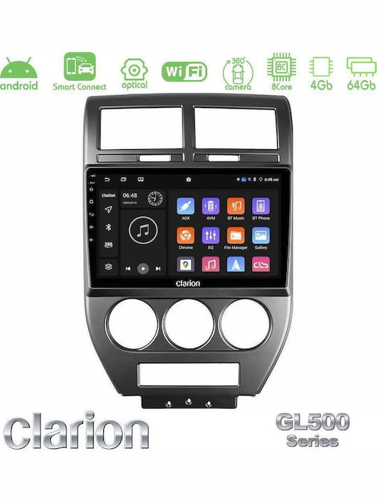 Clarion Ηχοσύστημα Αυτοκινήτου για Jeep Compass / Patriot 2007-2008 (Bluetooth/USB/WiFi/GPS/Apple-Carplay/Android-Auto) με Οθόνη Αφής 10"