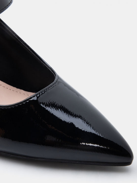 Spitze Zehe Pumps mit Hochem Absatz Schwarz