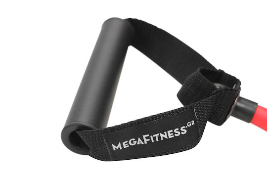 MegaFitness Widerstandsbänder Gymtube Schwer mit Griffen Rot 1.2m