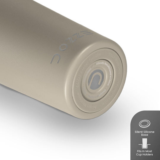 Monochrome Edition Handled Tumbler Θερμός Ανοξείδωτο BPA Free 592ml Almond Beige με Καλαμάκι και Λαβή