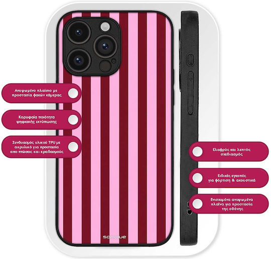 Sonique Stripe Stories Series Handyhüllen Samsung Galaxie M23 5G Rosa Rote