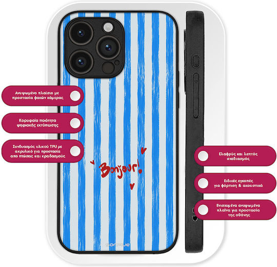 Sonique Stripe Stories Serie Handyhülle Motorola Edge 20 5G Bonjour Blau