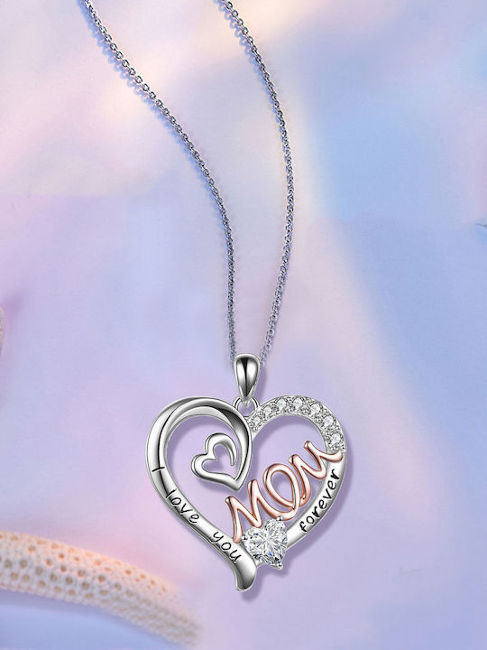 Колиета Сърце "mom Forever" Зиркон