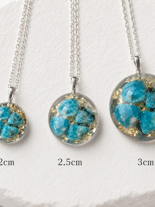 Elle Necklace Made of Resin with Turquoise Diamond Elle Necklace Made of Resin with Turquoise Diamond