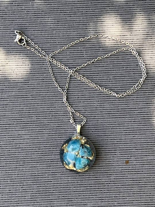 Elle Elle Halskette aus Harz mit Diamant Türkis