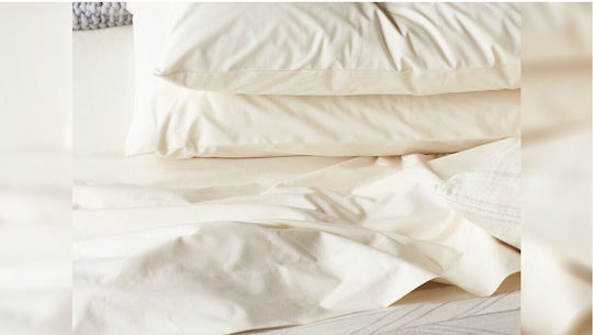Valeria Home Παπλωματοθήκη Βαμβακερή Μονή 160x200 Λευκή