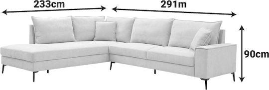 Zenqua Corner Couch with Right Corner Beige 291x233x90cm