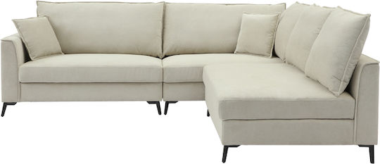 Almy Corner Sofa with Reversible Corner Beige 271x219x91cm