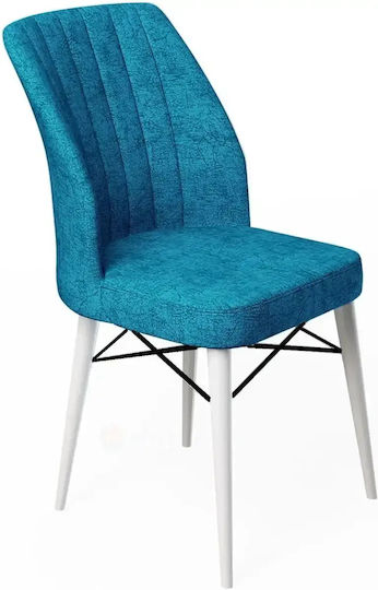 Scaun Sala De Mese Cu Material Textil Turcoaz