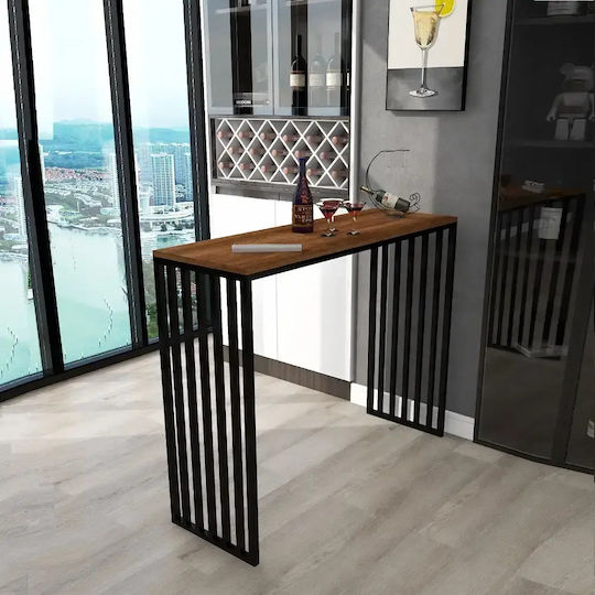 Masă Bar Din Lemn Cu Cadru Metalic 120x40x102εκ.