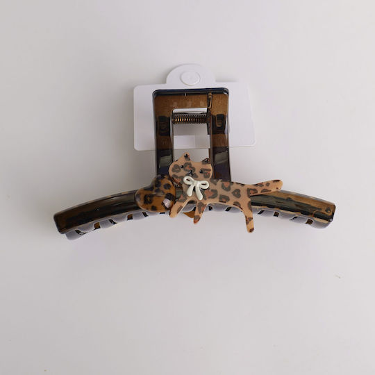 Coffee Leopard Series – Clamă De Păr Model Pisică – 13cm