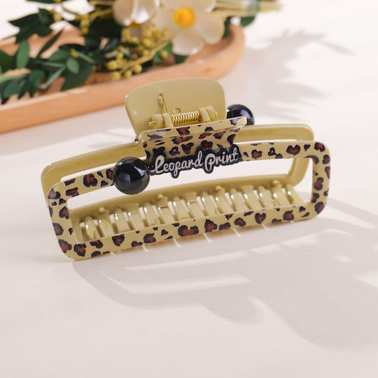 Coffee Leopard Series – Clamă Ovală Acrilică Pentru Păr – 13cm