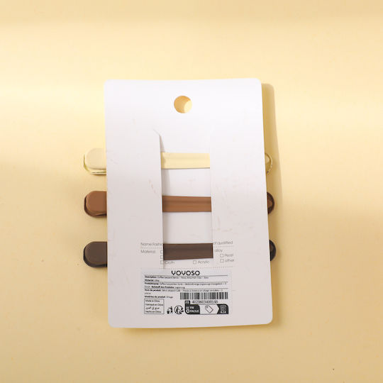 Seria Leopard Cafe Clame De Păr Ondulate Metalice – 3 Bucăți