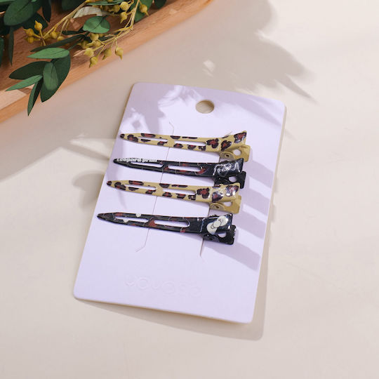 Coffee Leopard Series – Clame De Păr Moi Fără Urme – 4 Bucăți