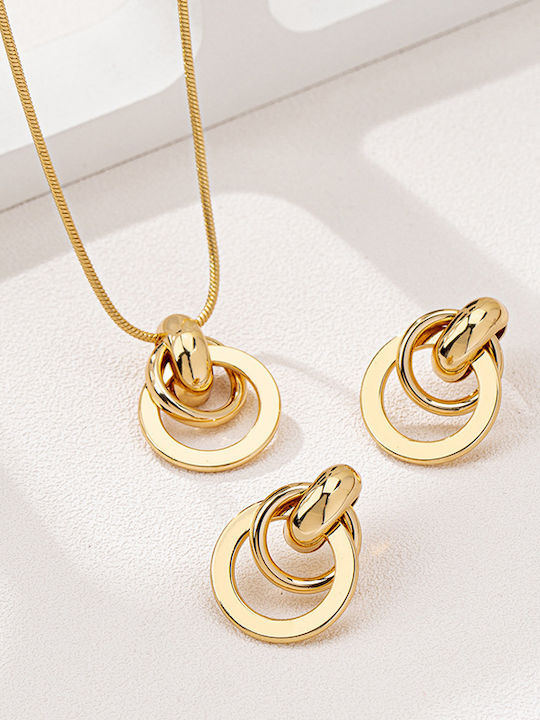 Schmuckset mit Halskette & Ohrringen aus Gold