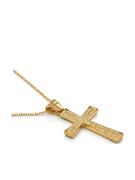 Women’s Gold Cross 9K Double Sided with Chain