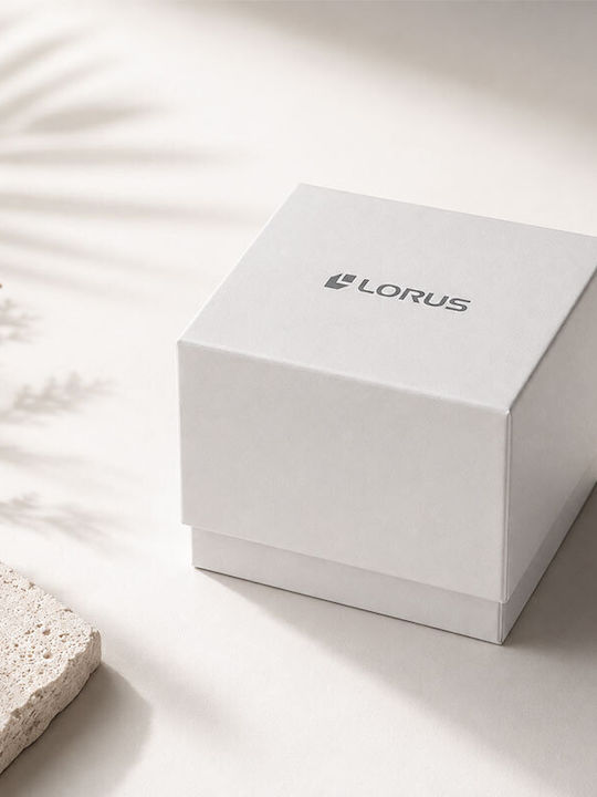 Lorus Ανδρικό Ρολόι 43mm Μπαταρίας με Ασημί Μεταλλικό Μπρασελέ