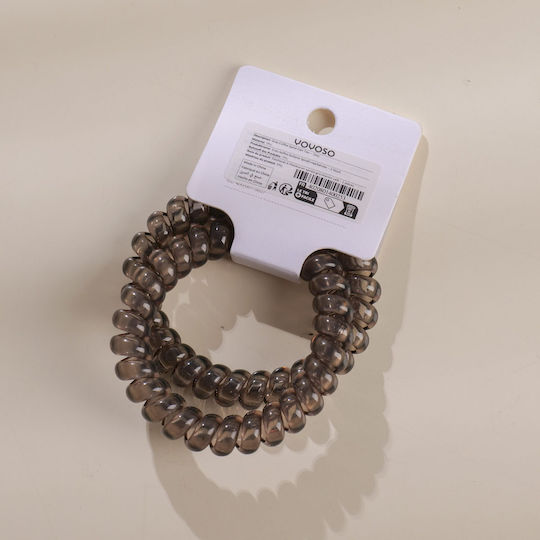 Coil Hair Scrunchies Grey-Brown – 2 Pcs