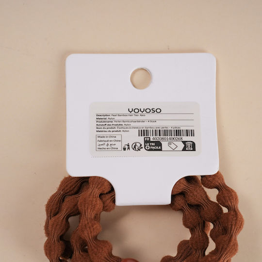 Bamboo Pearl Hair Scrunchies 4 Pieces