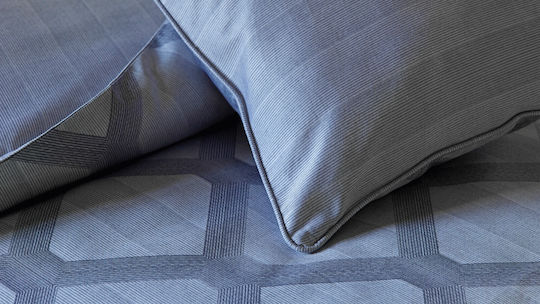 Valeria Home Σετ Παπλωματοθήκη Βαμβακερή 240x220cm Υπέρδιπλη με 2 Μαξιλαροθήκες Midnight