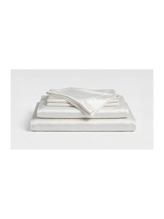 Valeria Home Set Huse Pentru Pilote 240x220cm Superdublu Cu 2 Fețe De Pernă Cearșafuri Maria – 100% Mătase Pură Mulberry Dimensiune Pilotă Argintiu