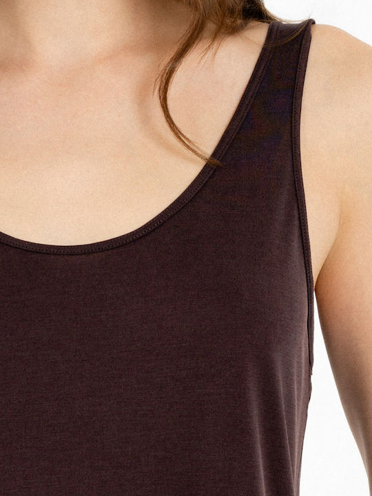 Damen Bluse Ärmellose Braune